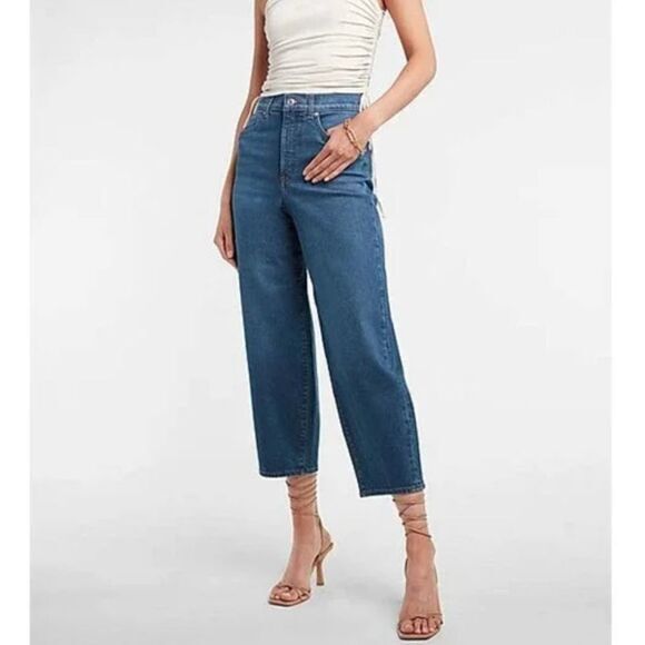 NEW Express  high rise balloon leg jeans,‎ 4 - Picture 1 of 13